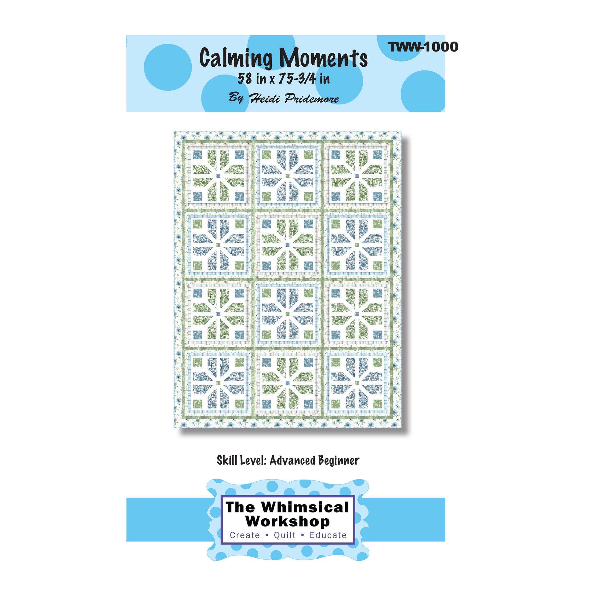 Cover image of pattern for Calming Moments Quilt.