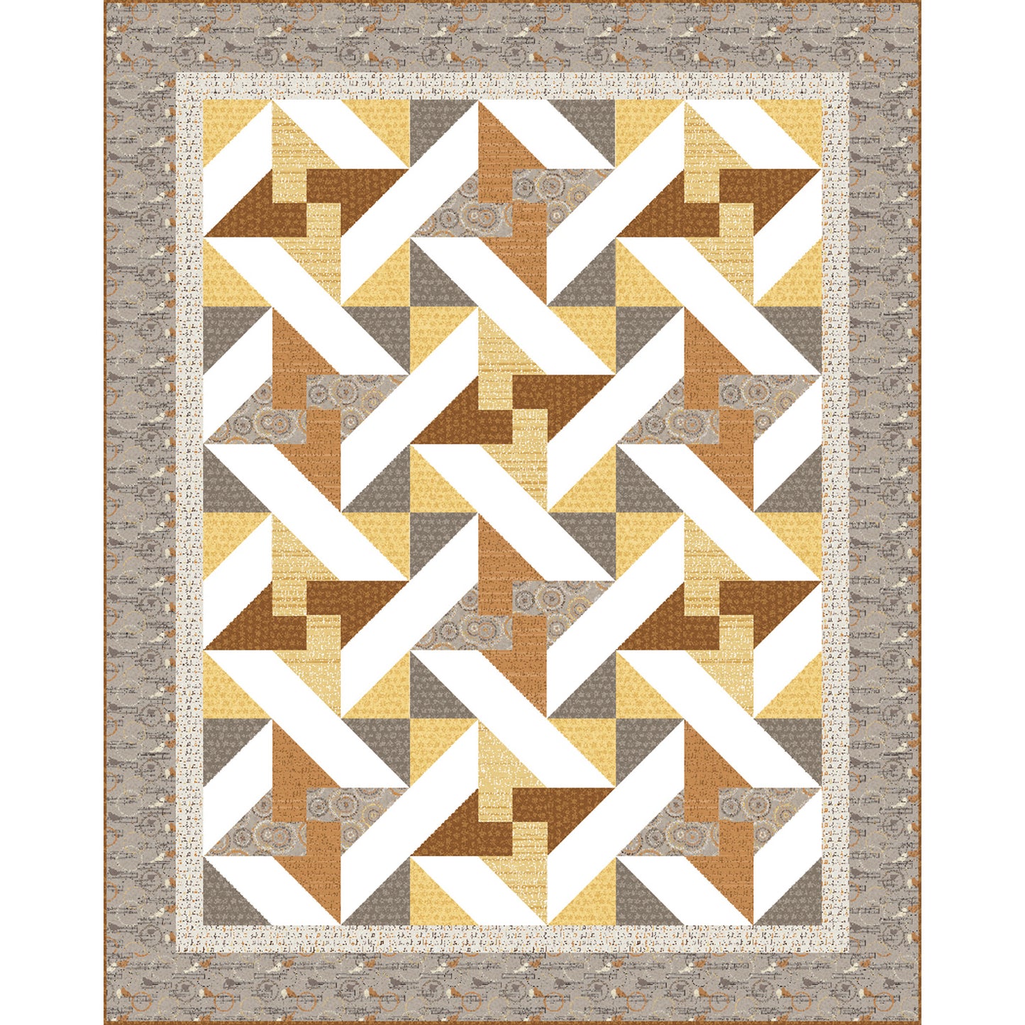 Copper and Gold Quilt TWW-1002e - Downloadable Pattern