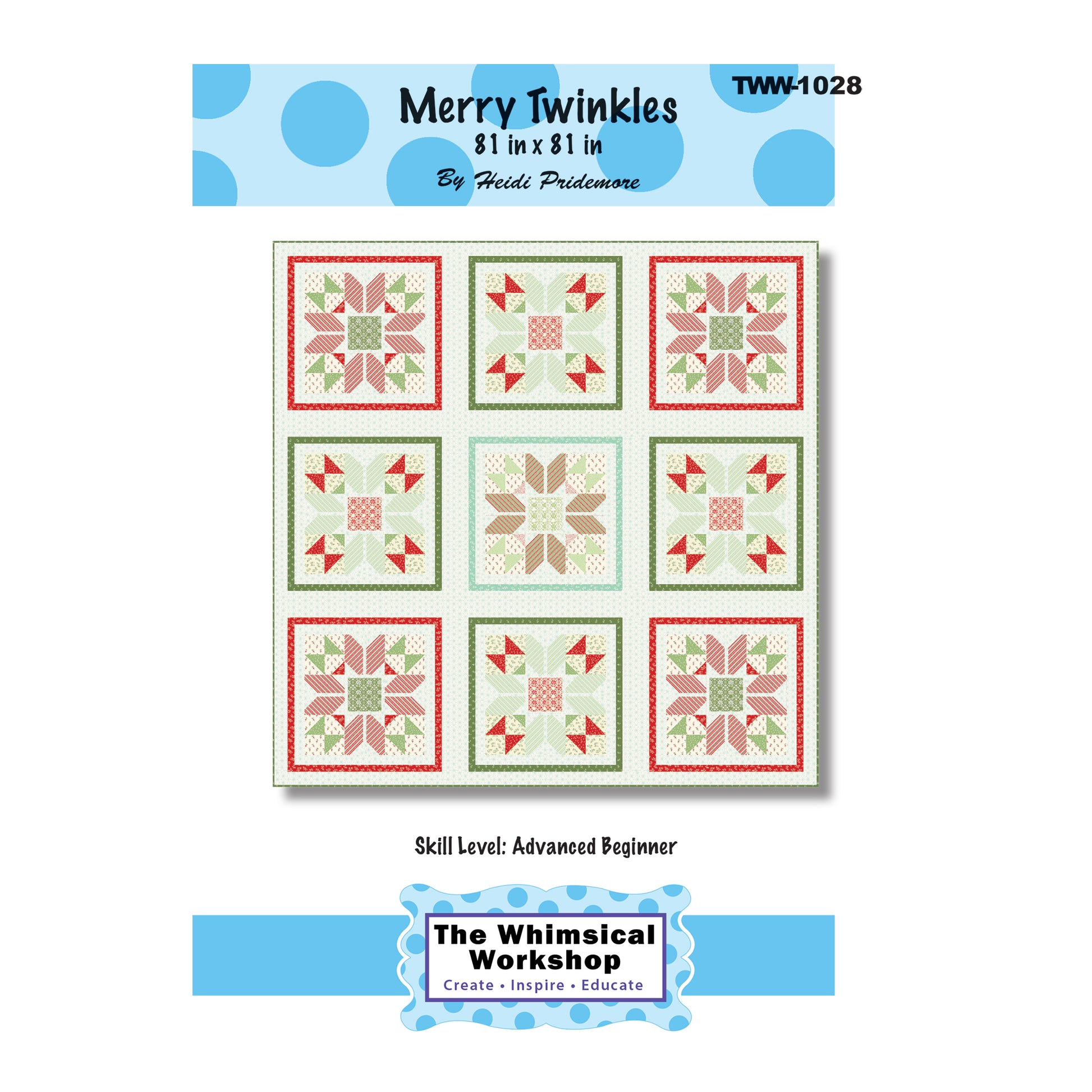 Cover image of pattern for Merry Twinkles Quilt.