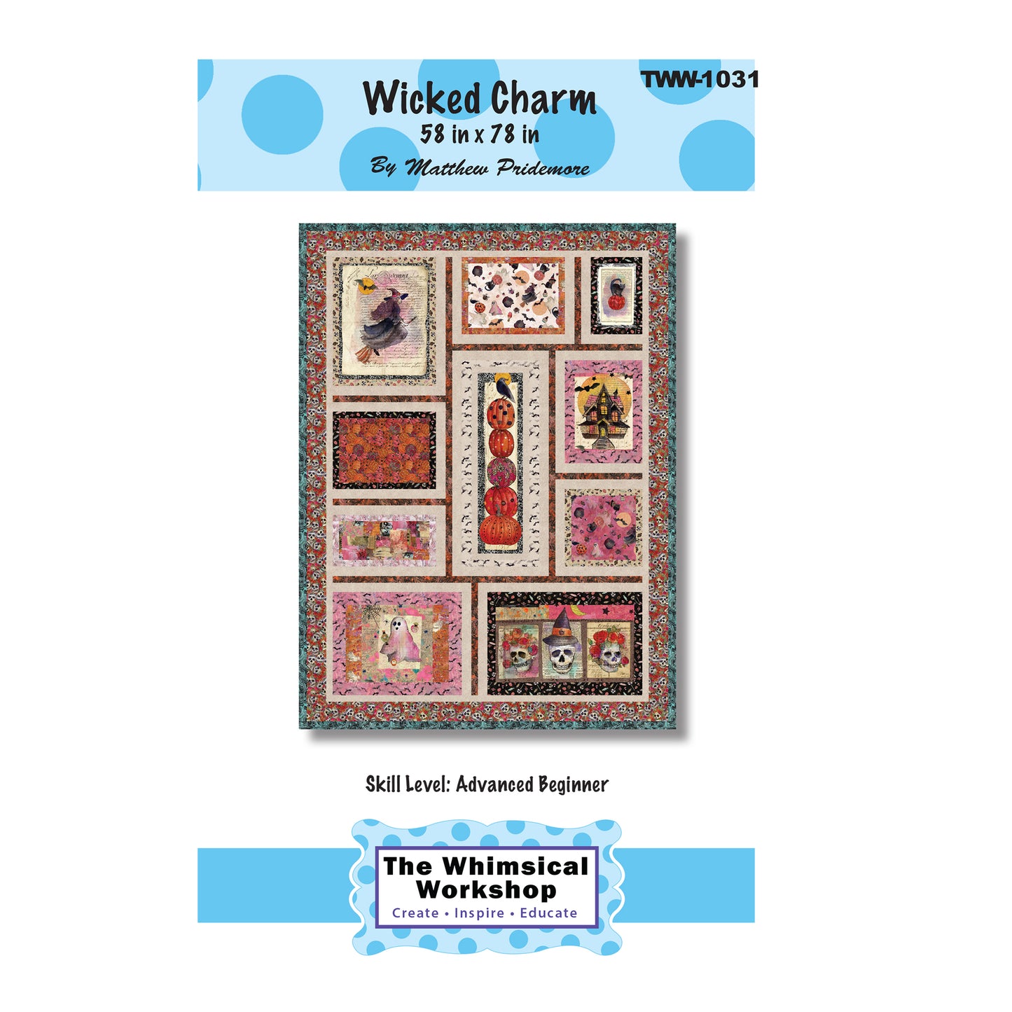 Cover image of pattern for Wicked Charm Quilt.