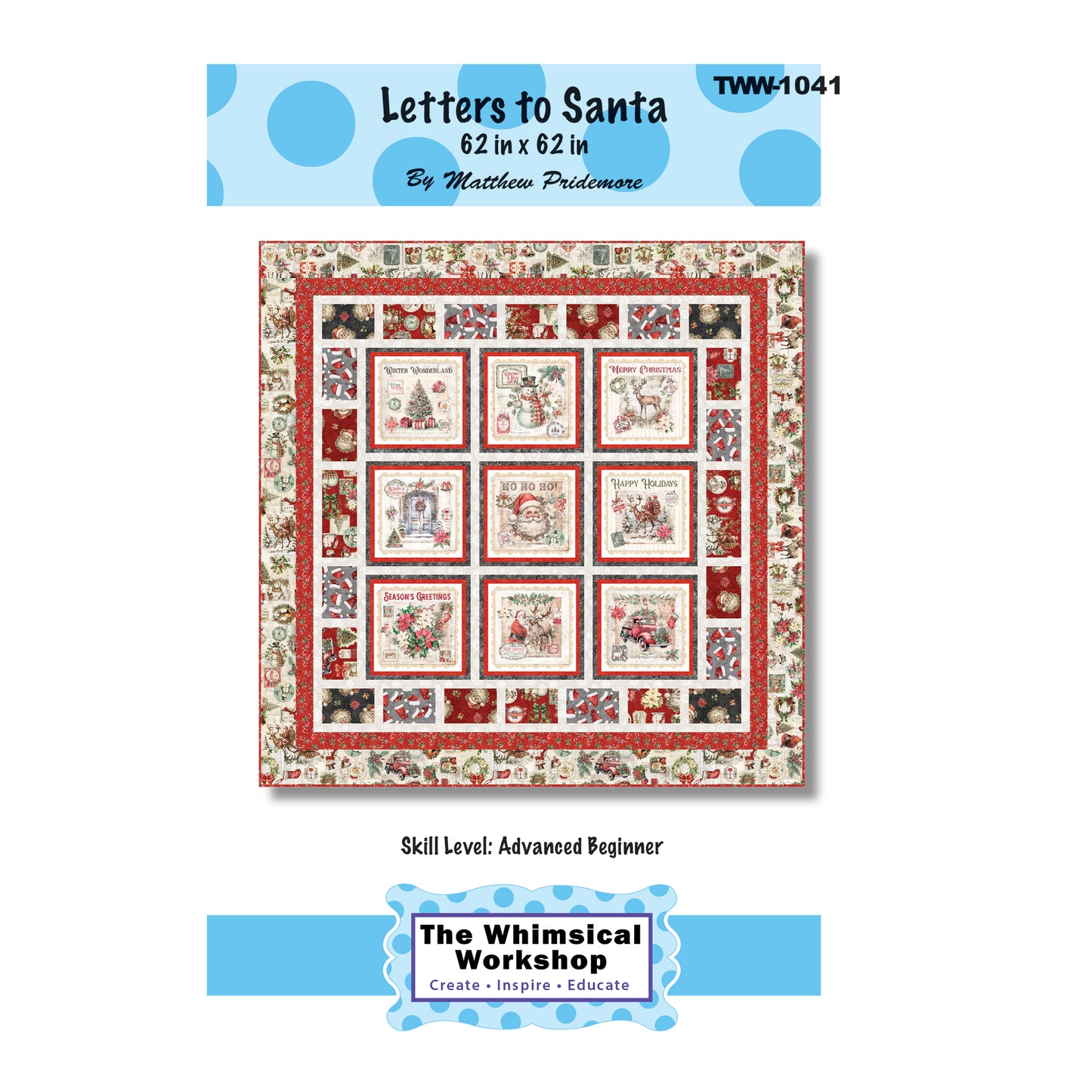 Cover image of pattern for Letters to Santa Quilt.