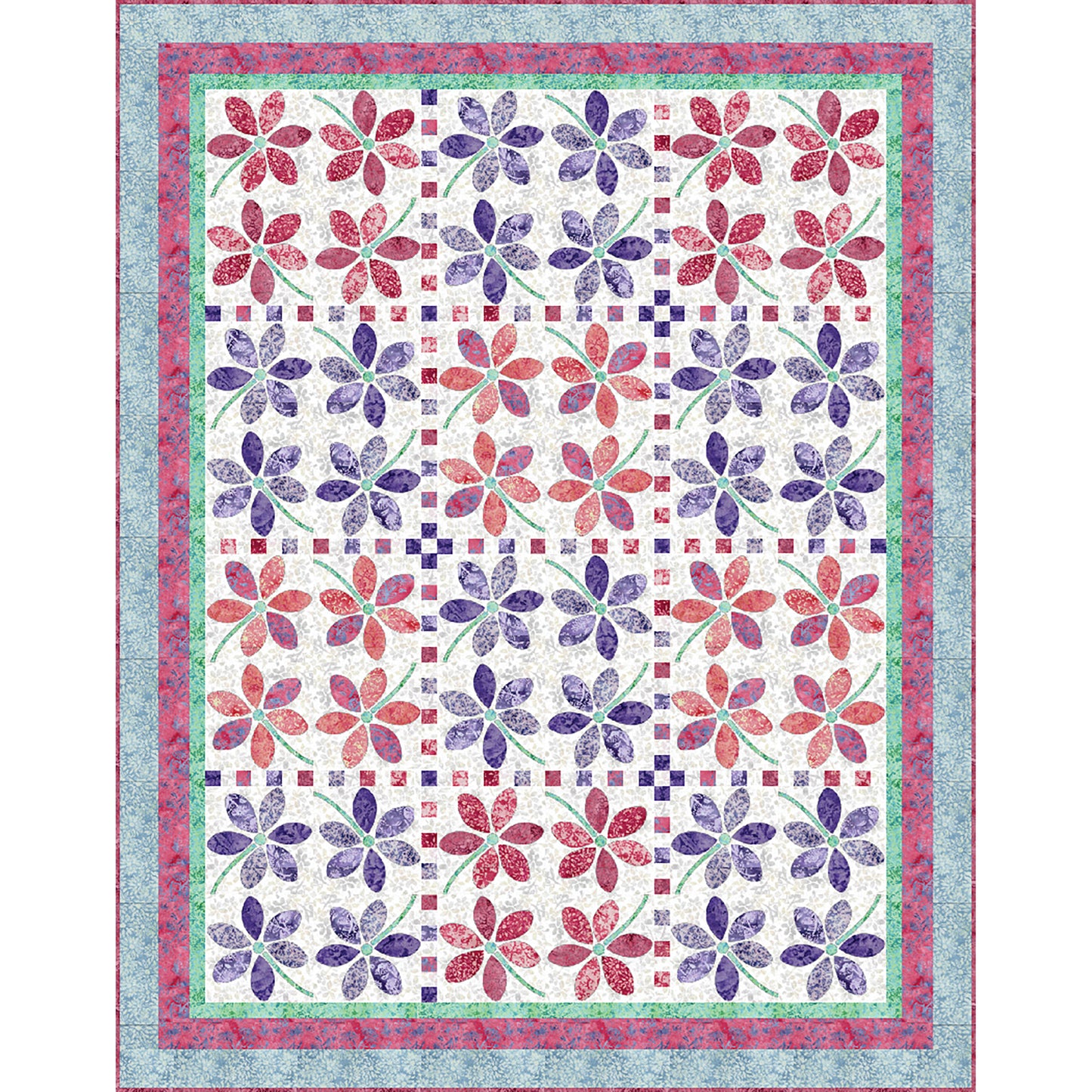 Tossed Blooms quilt by Heidi Pridemore of The Whimsical Workshop is a beautiful garden of flowers that never die. 