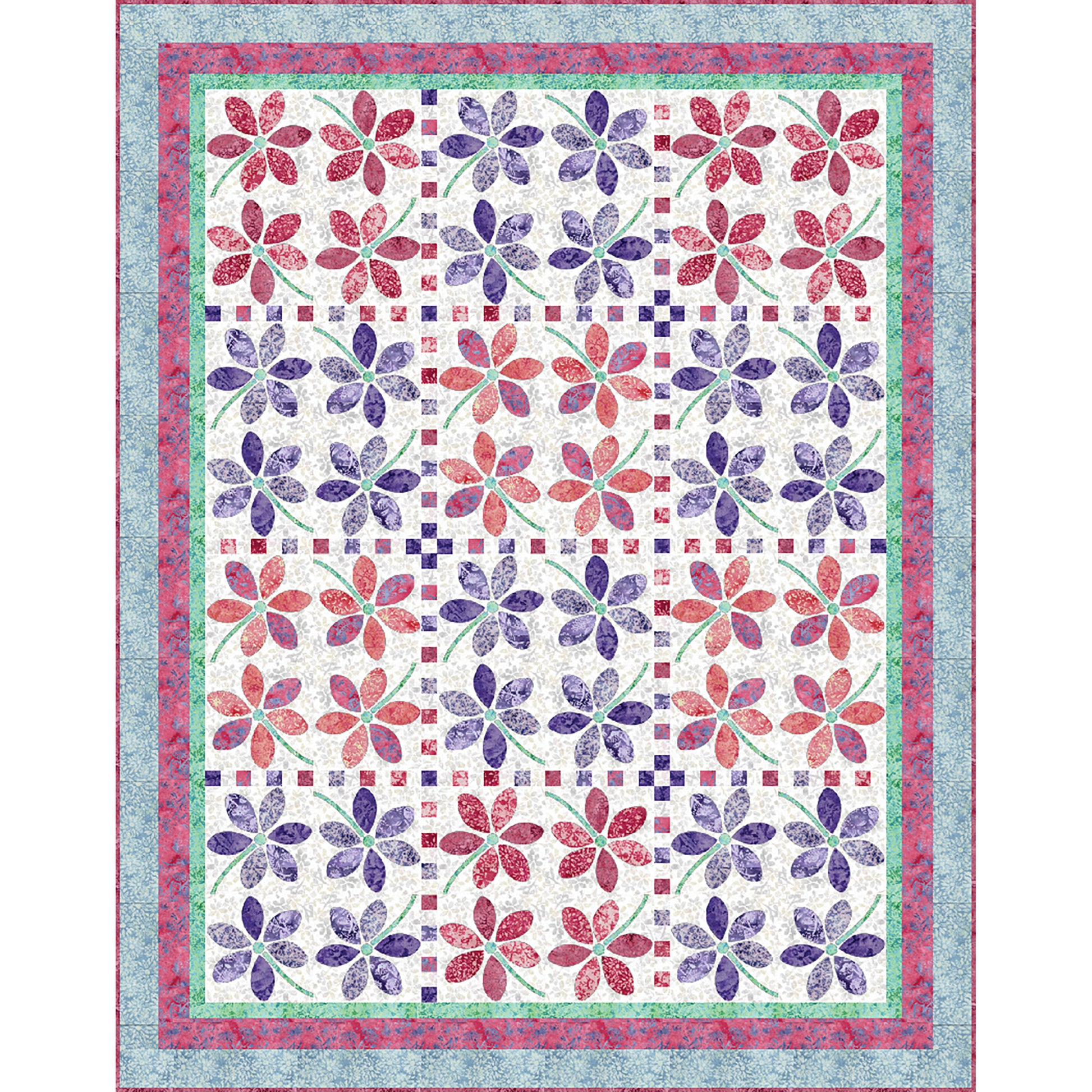 Tossed Blooms quilt by Heidi Pridemore of The Whimsical Workshop is a beautiful garden of flowers that never die. 