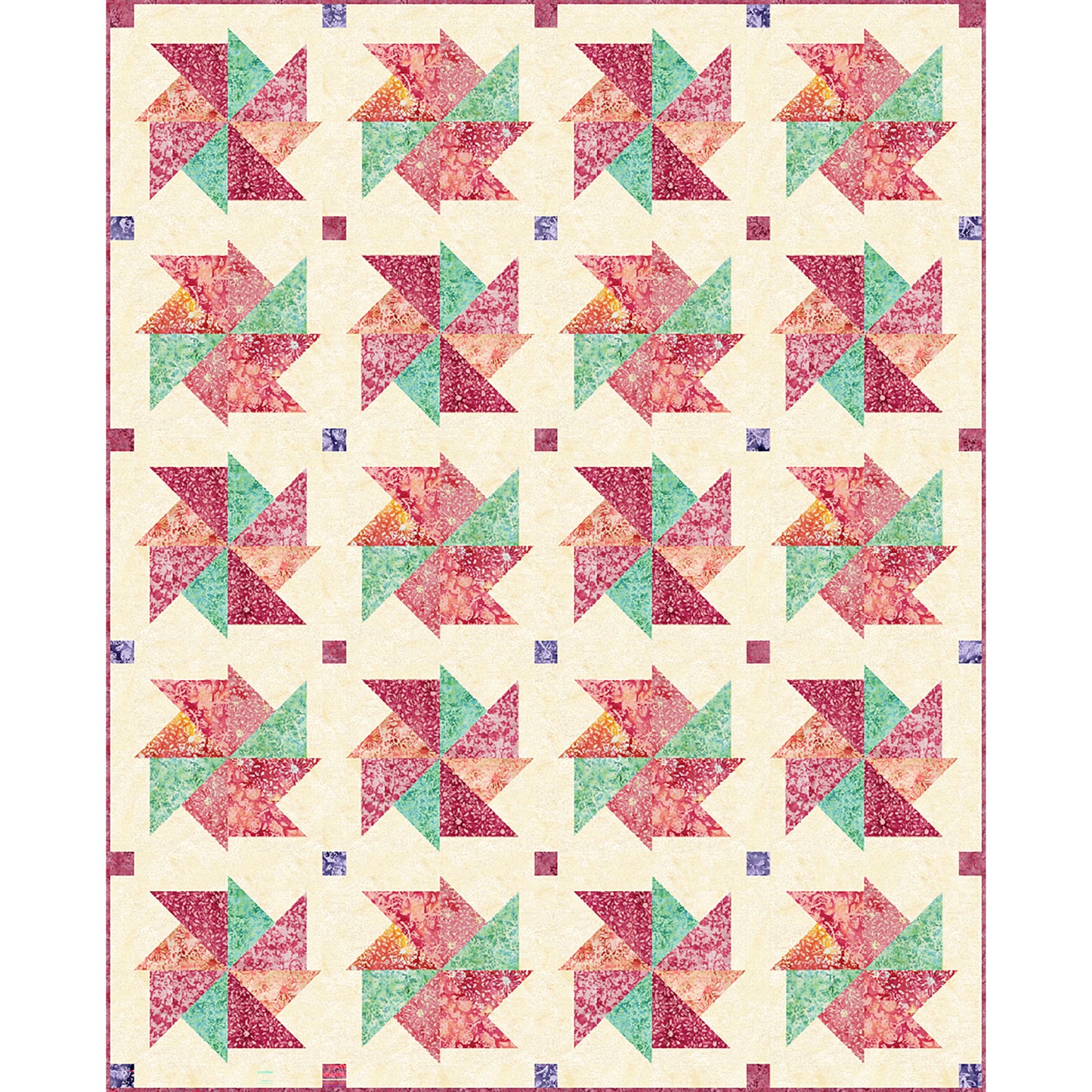 Daisy Pinwheels is a fun quilt full of pinwheels. 