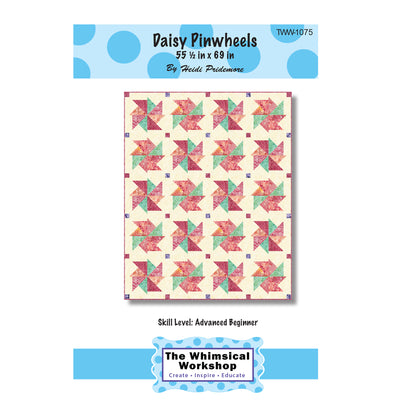 Cover image of pattern for Daisy Pinwheels quilt.