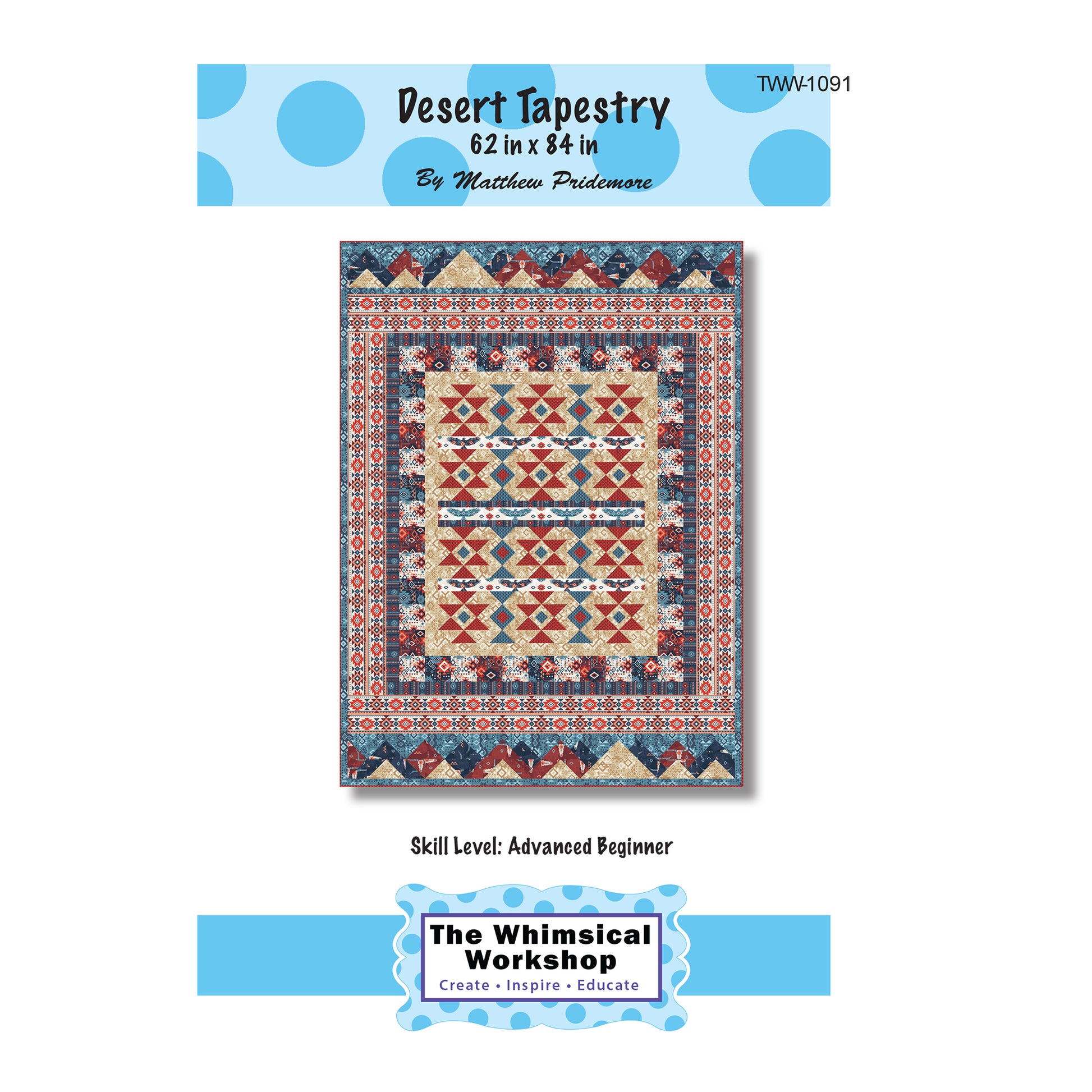 Cover image of pattern for Desert Tapestry quilt.