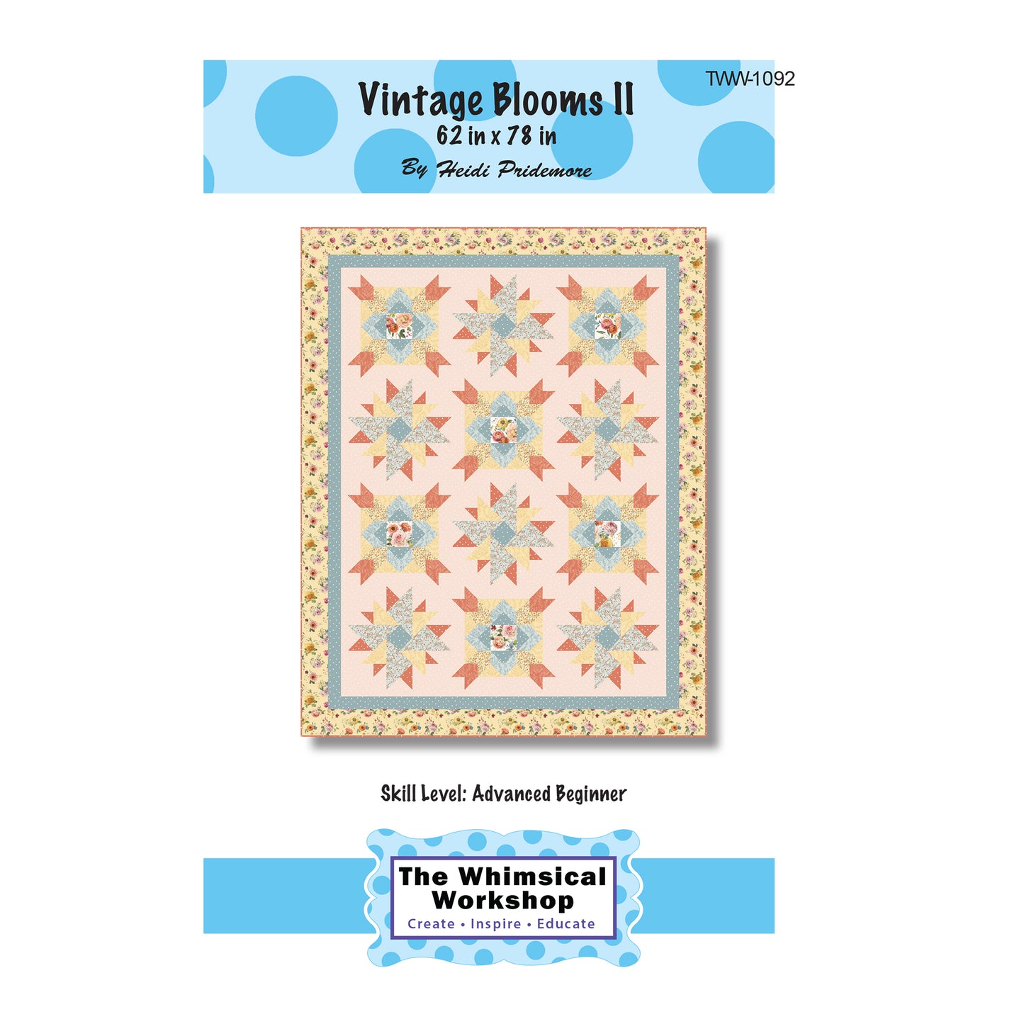 Cover image of pattern for Vintage Blooms II quilt.