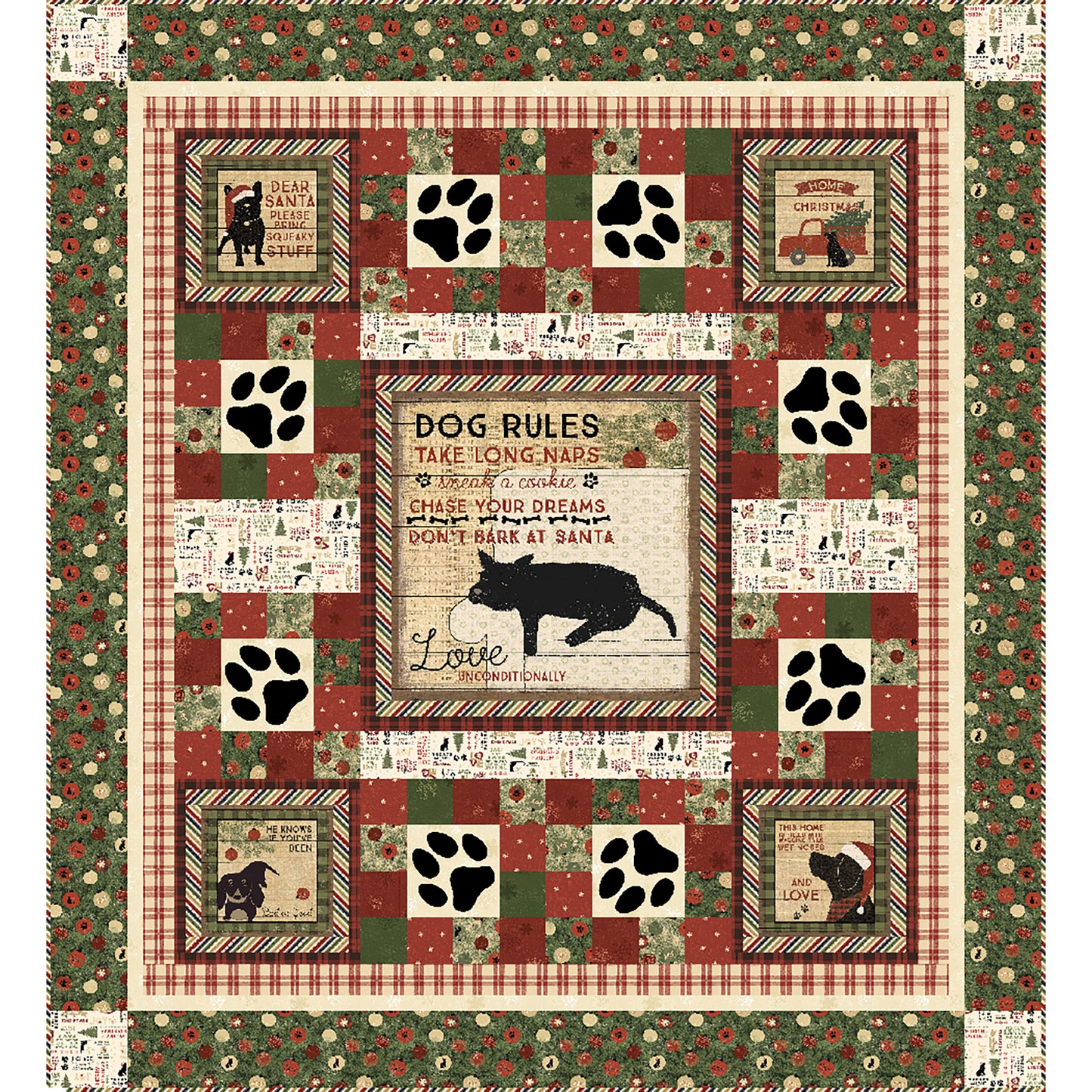 Deck the Paws Quilt TWW-1098e - Downloadable Pattern