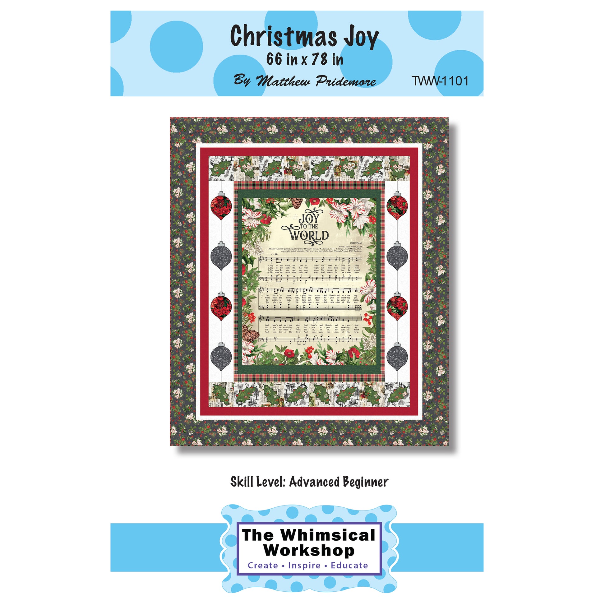 Cover image of pattern for Christmas Joy quilt.