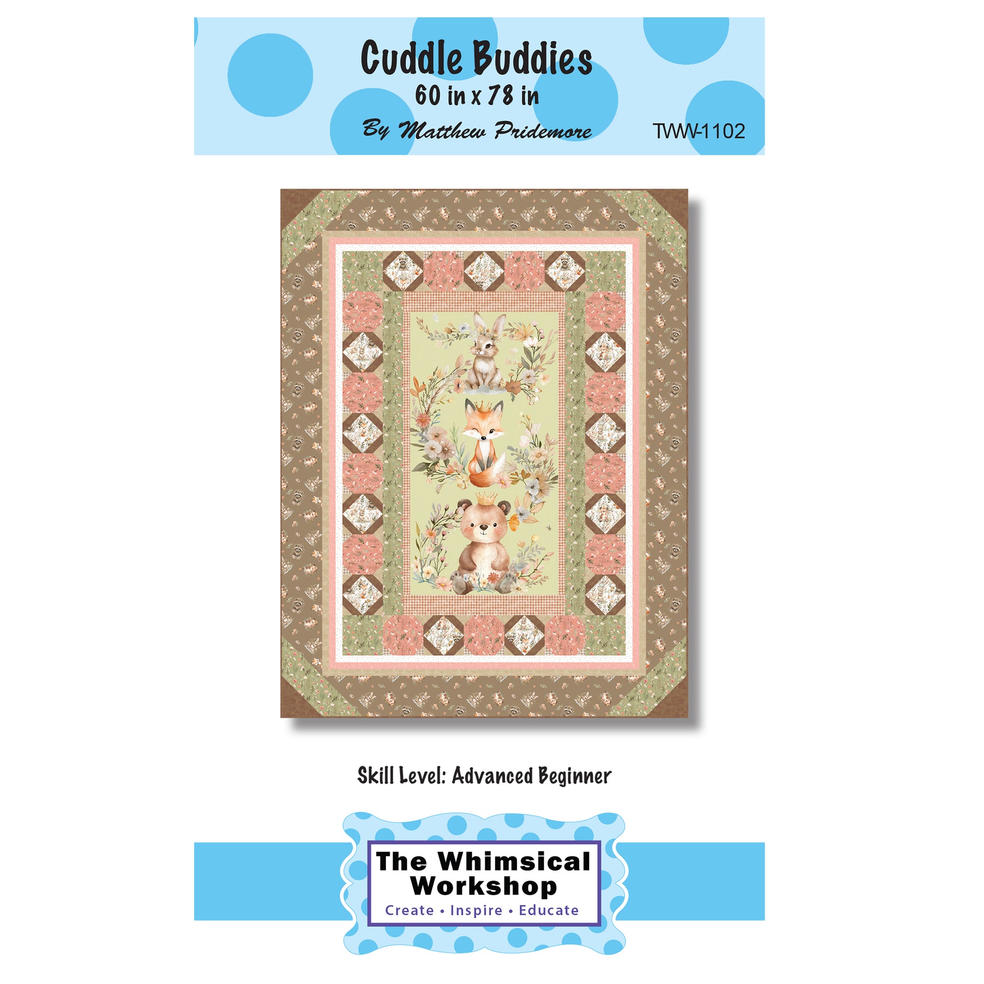 Cover image of pattern for Cuddle Buddies quilt.