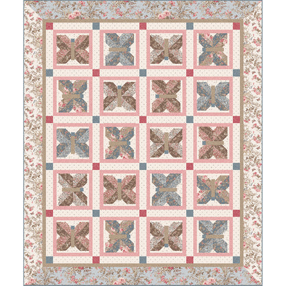 Squares of butterflies quilt.