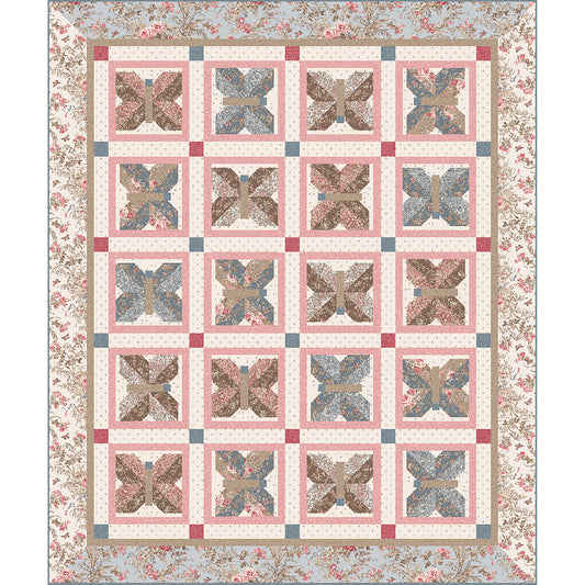 Squares of butterflies quilt.