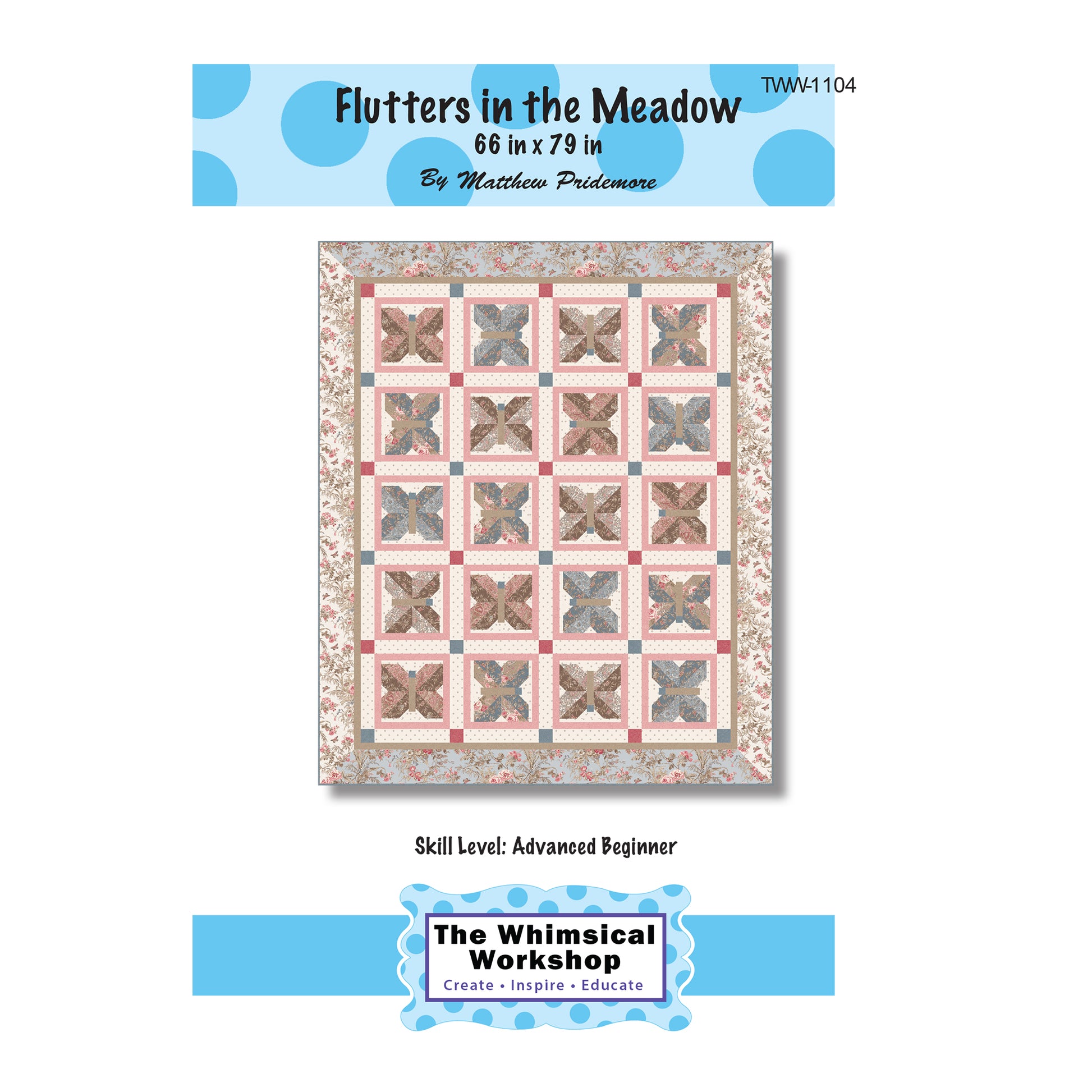 Cover image of pattern for Flutters in the Meadow quilt.