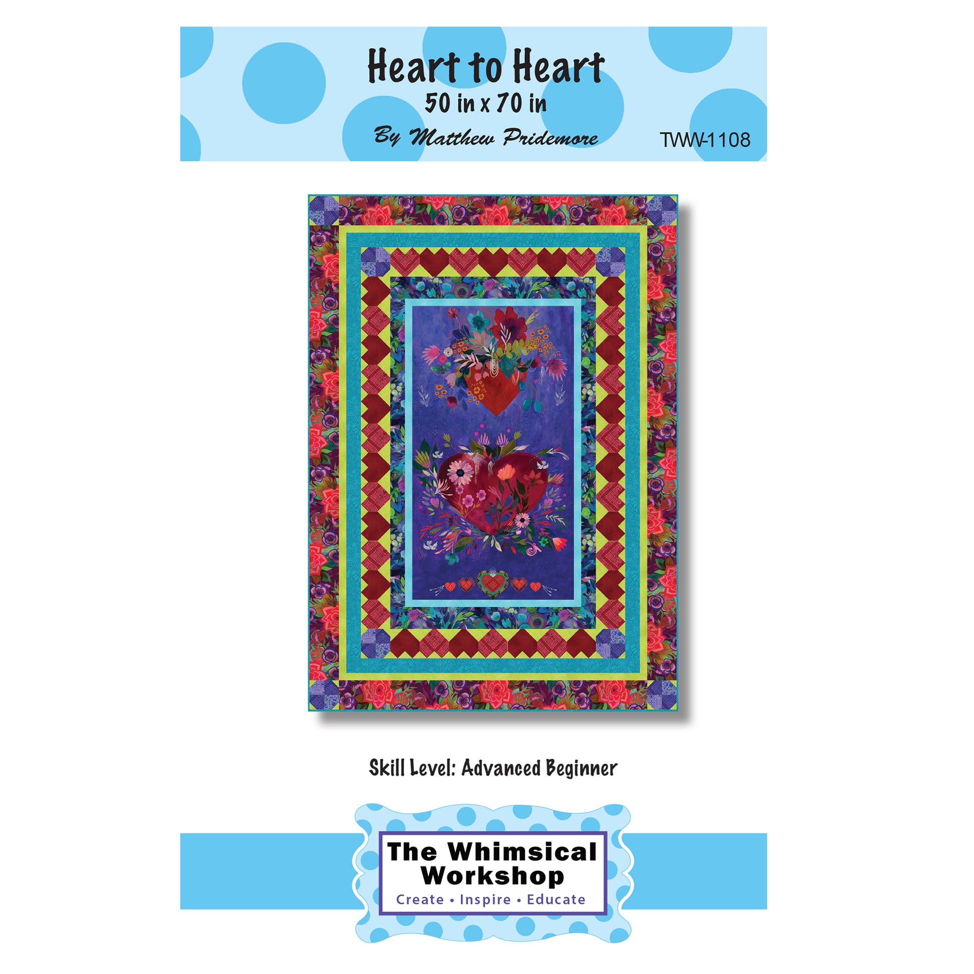 Cover image of pattern for Heart to Heart quilt.