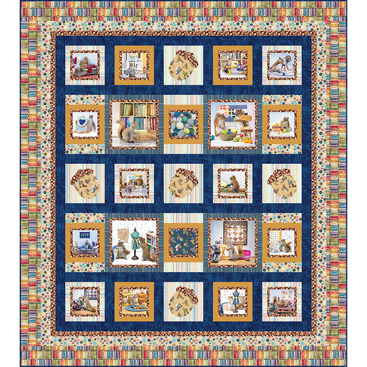 "Nature's Crafter" quilt features blocks of squirrels and acorns.
