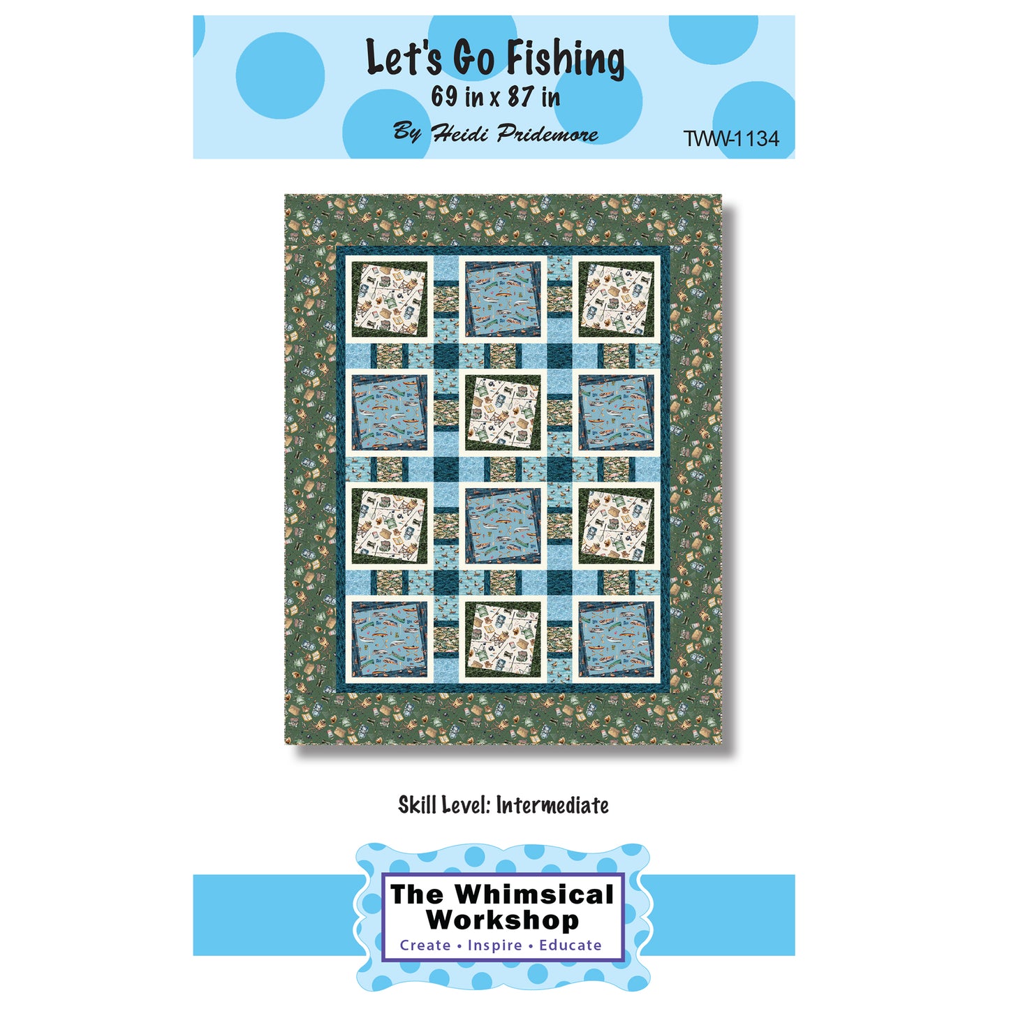 Cover image of pattern for Let's Go Fishing quilt.