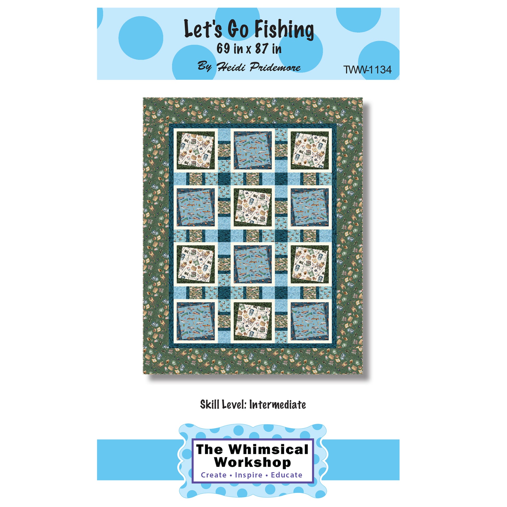Cover image of pattern for Let's Go Fishing quilt.