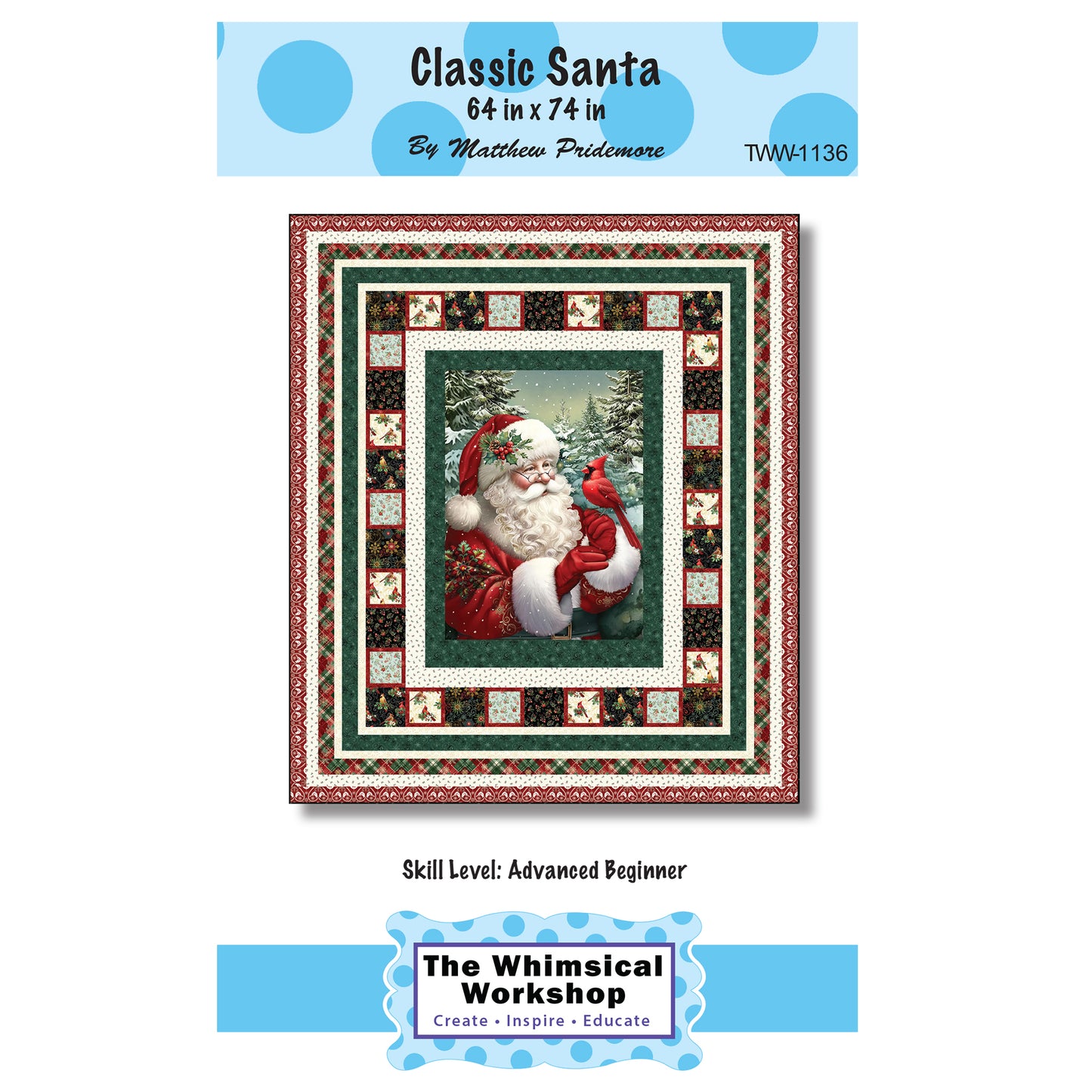 Cover image of pattern for Classic Santa quilt.