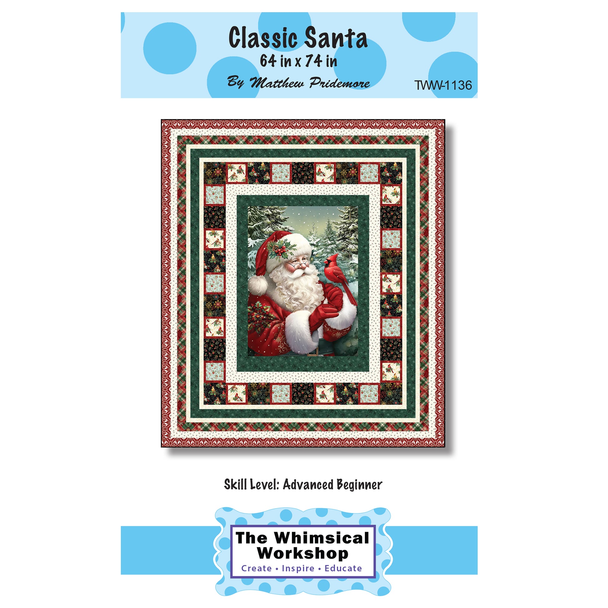 Cover image of pattern for Classic Santa quilt.