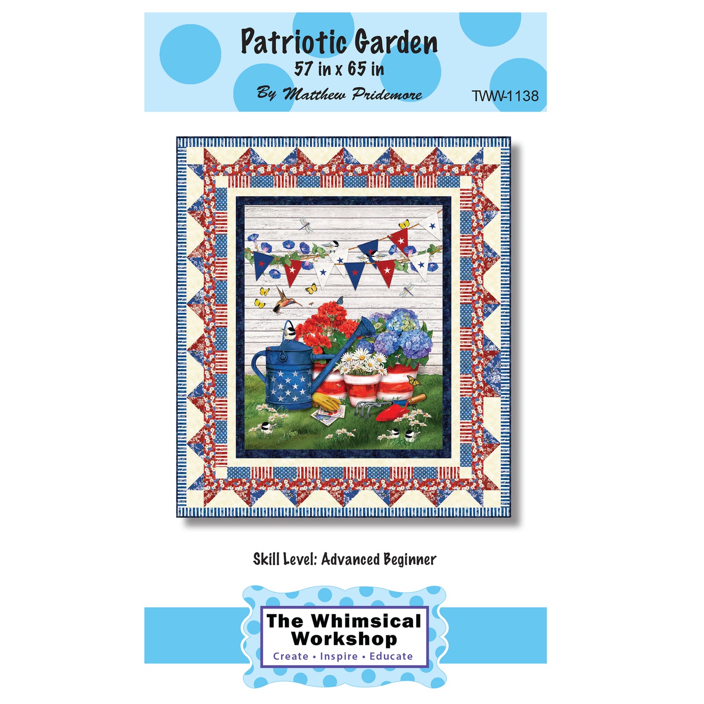 Cover image of pattern for Patriotic Garden quilt.