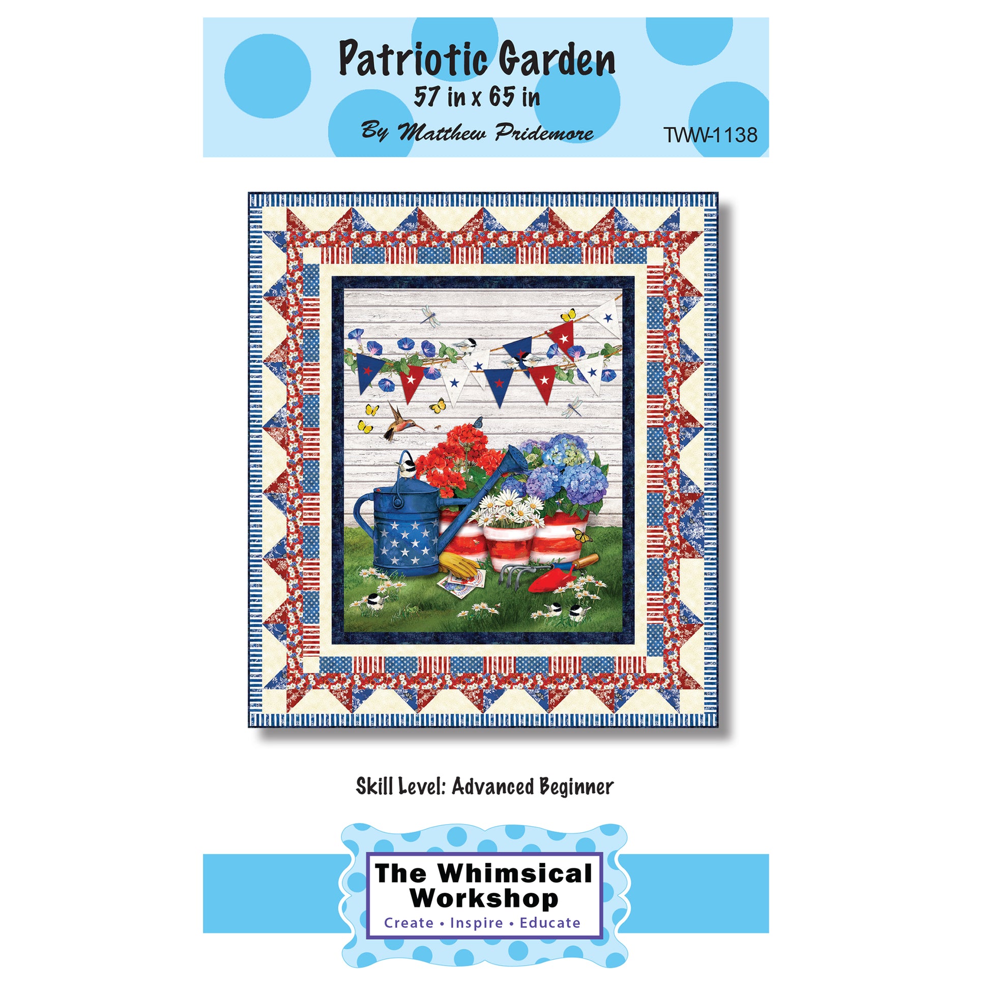 Cover image of pattern for Patriotic Garden quilt.
