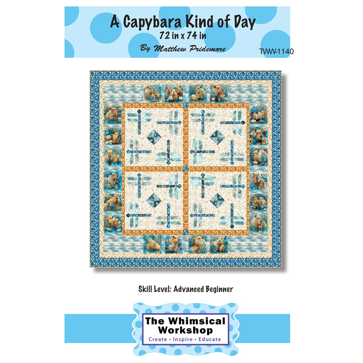 Cover image of pattern for A Capybara Kind of Day quilt.