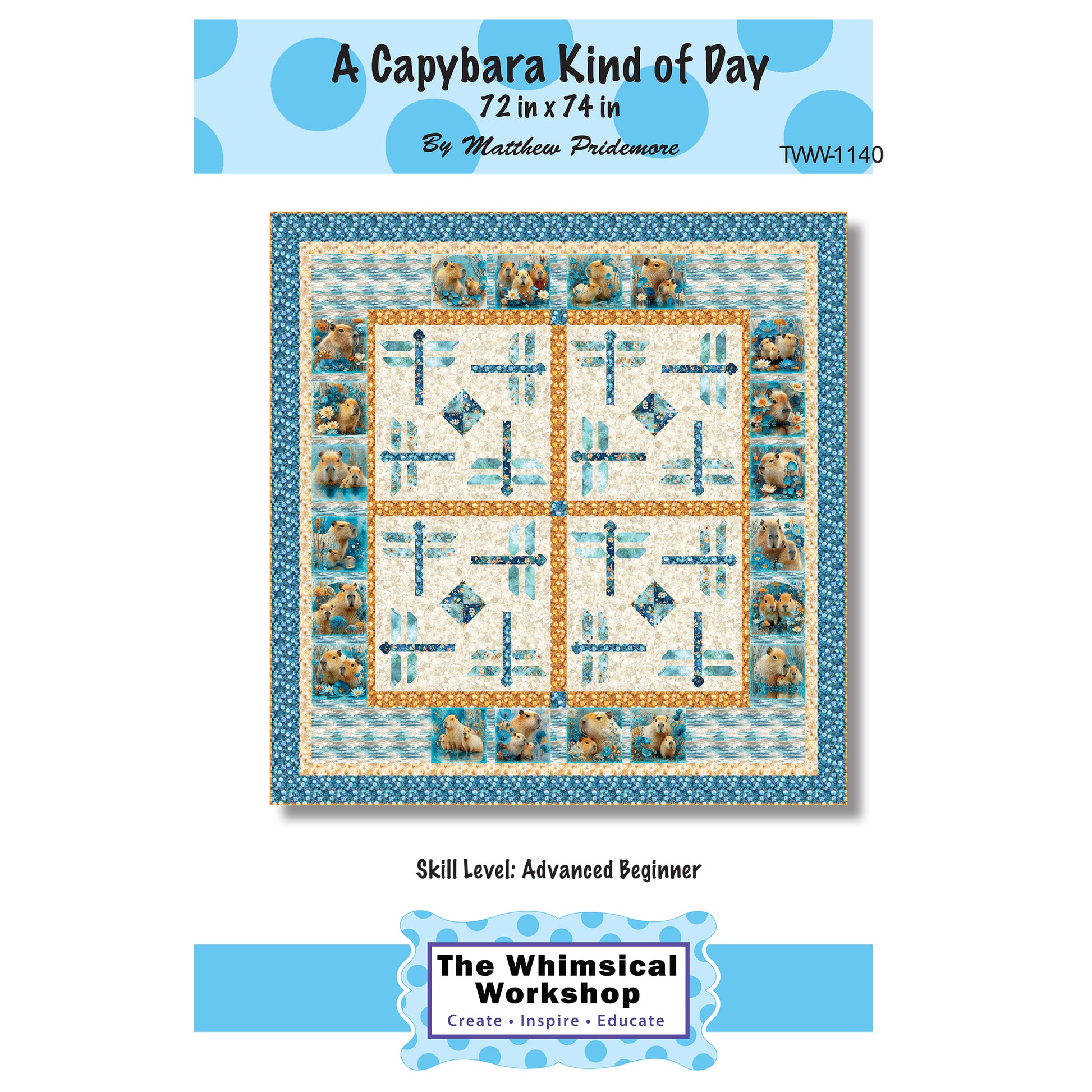 Cover image of pattern for A Capybara Kind of Day quilt.
