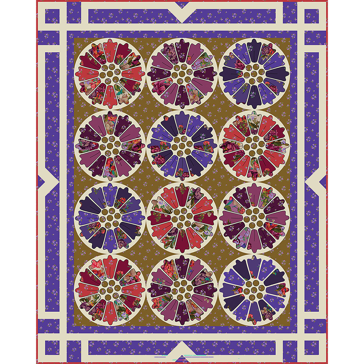 Gilded Petals Quilt Pattern TWW-1144w - Wholesale Product