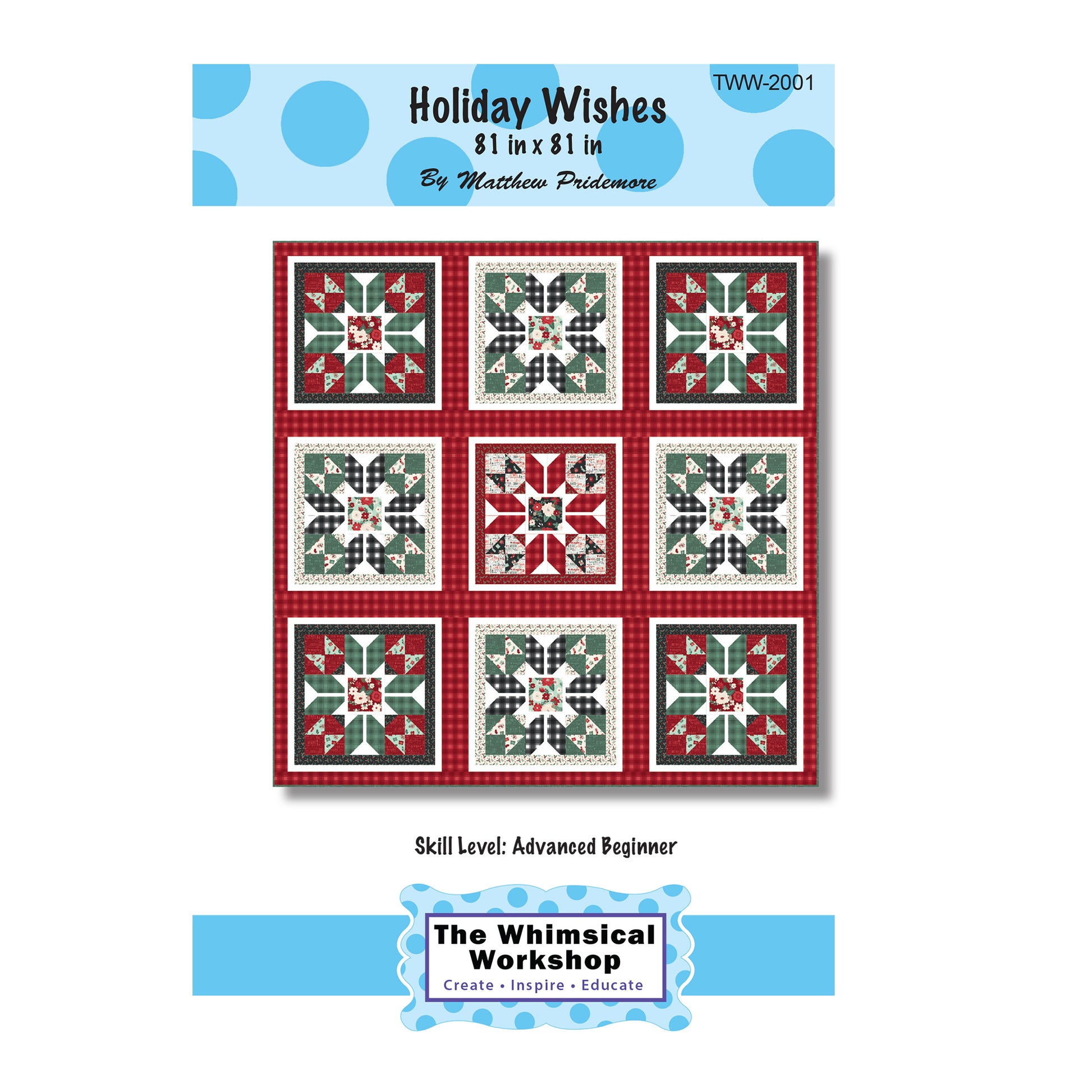 Cover image of pattern for Holiday Wishes quilt.