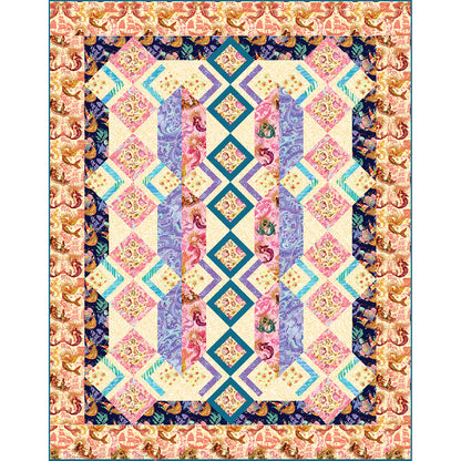 Neptune's Dream quilt feels like the fabric is popping off the quilt.  Diamonds with diamonds with fabric "behind" in stripes.