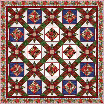 Beautiful quilt of stars and diamond blocks with the stars appearing to radiate out from each other. 