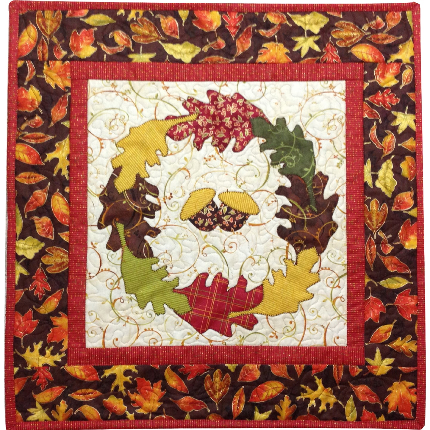 Harvest Leaves Wreath Quilt TWW-0327e - Downloadable Pattern