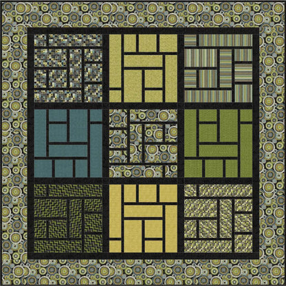 Geometric patterned quilt.