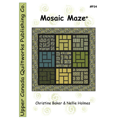 Quilt pattern book cover titled 'Mosaic Maze' by Upper Canada Quiltworks Publishing Co.