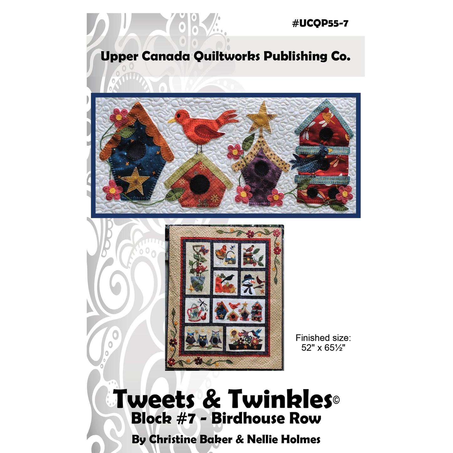 Tweets & Twinkles BOM - Block 7 Birdhouse Row Quilt Pattern UCQ-P557 - Paper Pattern