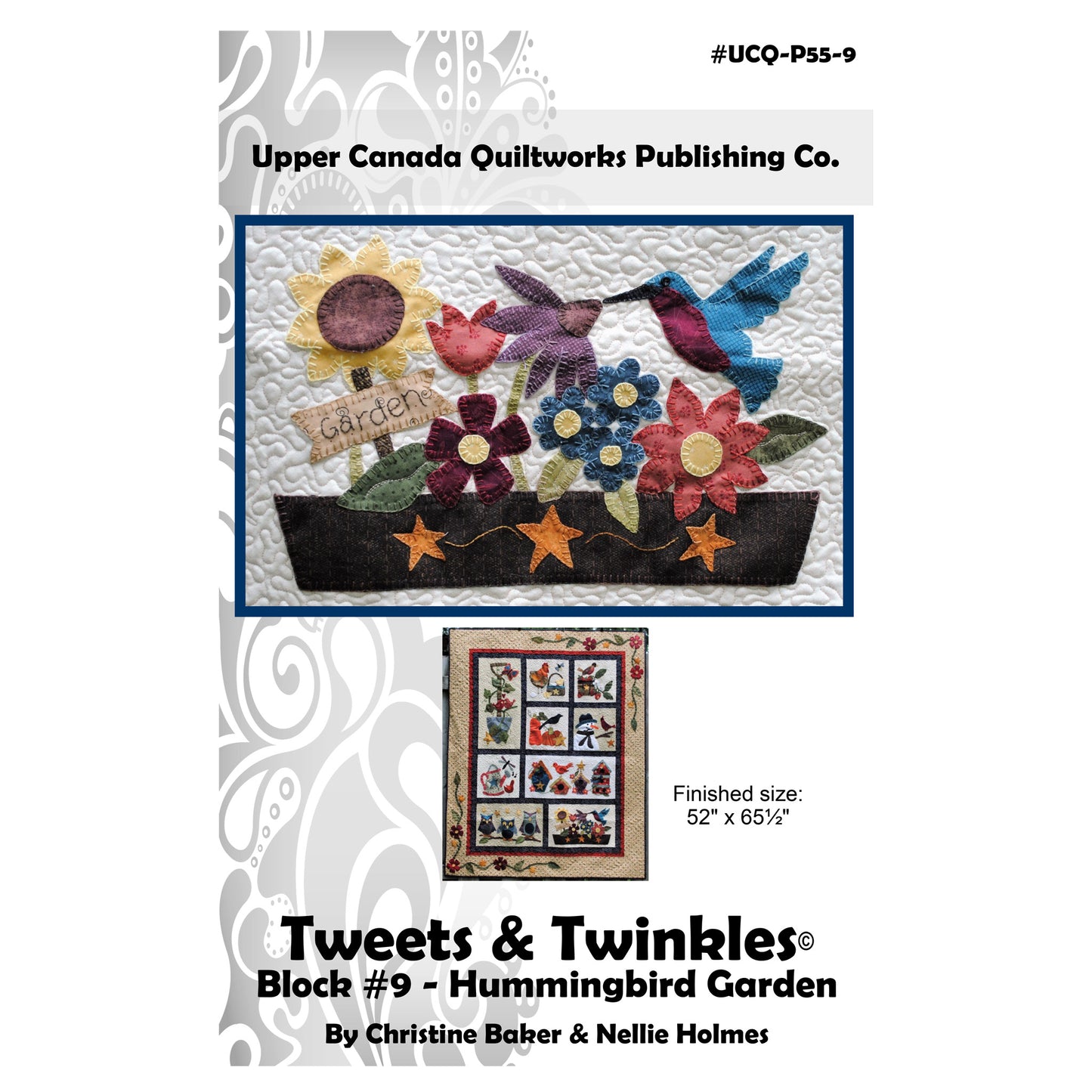 Tweets & Twinkles BOM - Block 9 Hummingbird Garden UCQ-P559e - Downloadable Pattern