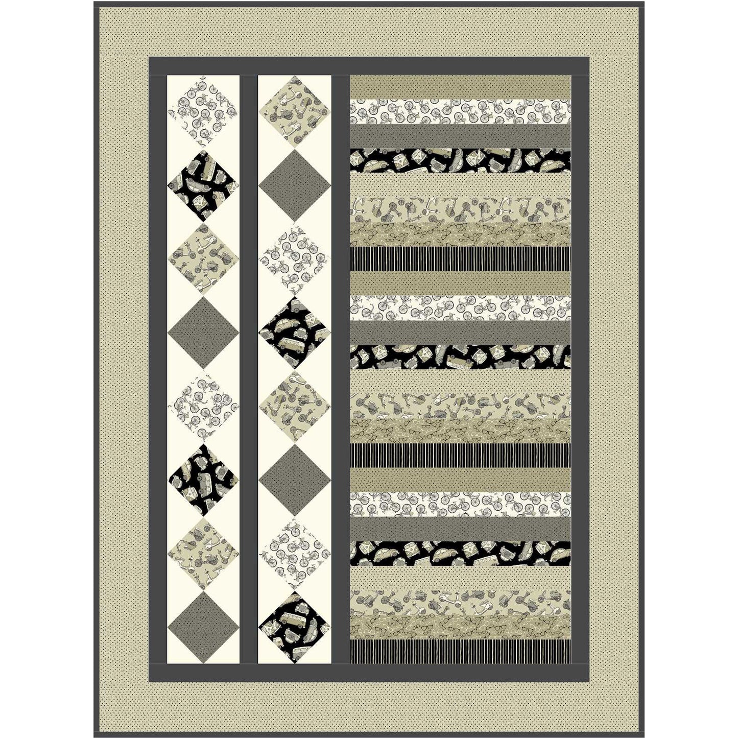 Image of the Away We Go quilt by Christine Baker of Upper Canada Quiltworks.