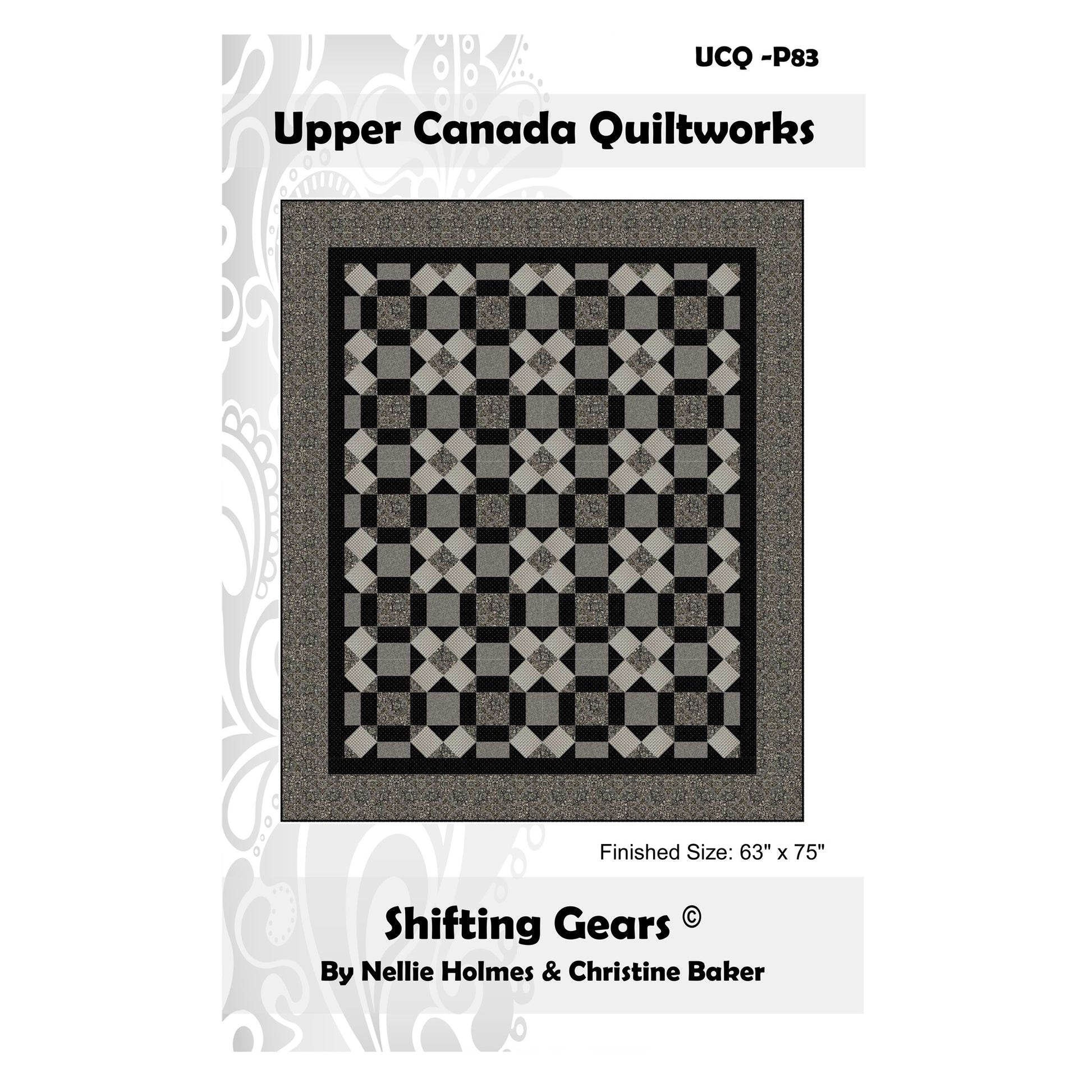 Cover image for the Shifting Gears quilt pattern by Upper Canada Quiltworks.
