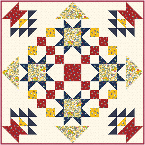 Hazy Summer Days Table topper & six napkins Quilt UCQ-P87e - Downloadable Pattern