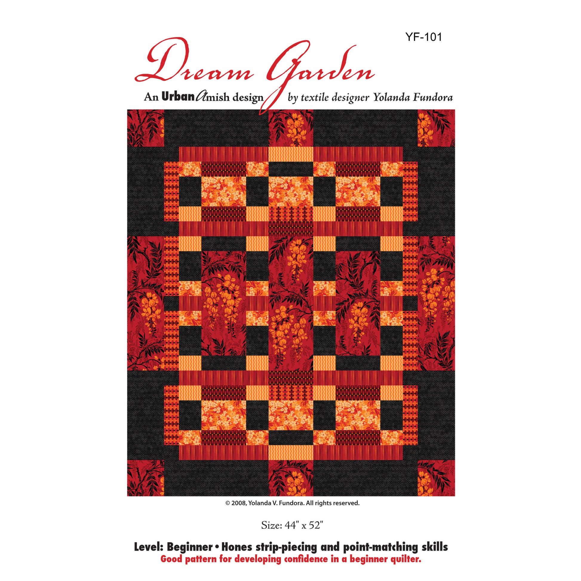 Image of the cover of the Dream Garden quilt pattern.