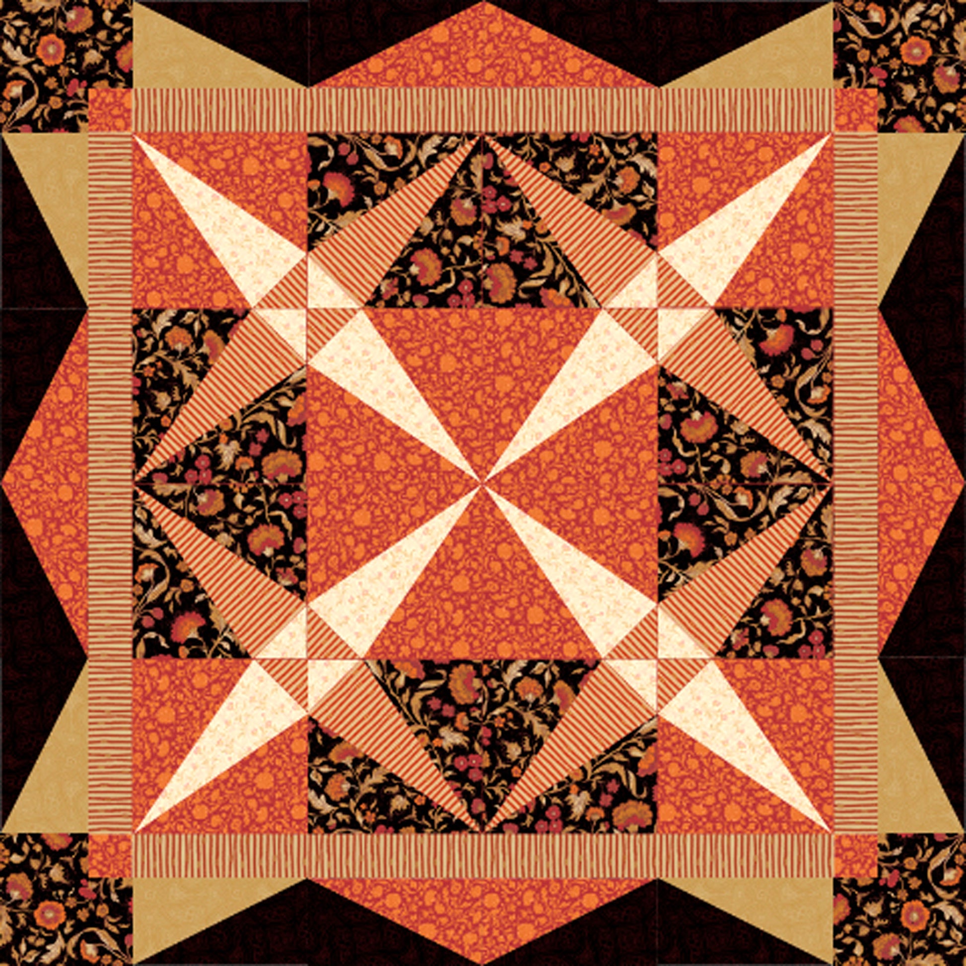 Image of the smaller version of the Twinkling Star quilt.