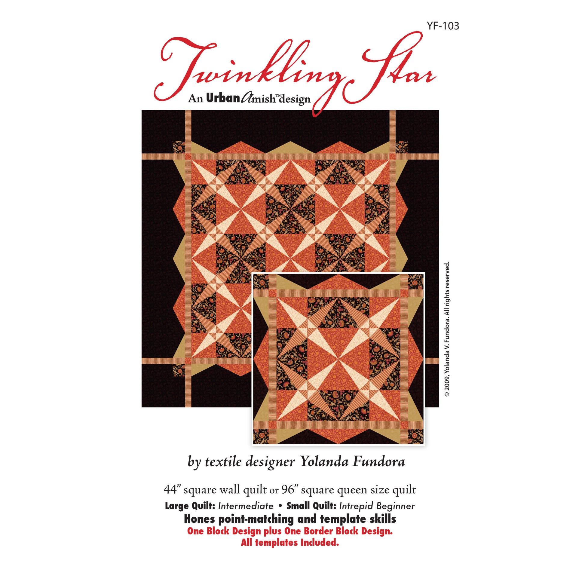 Image of the cover of the Twinkling Star quilt pattern.