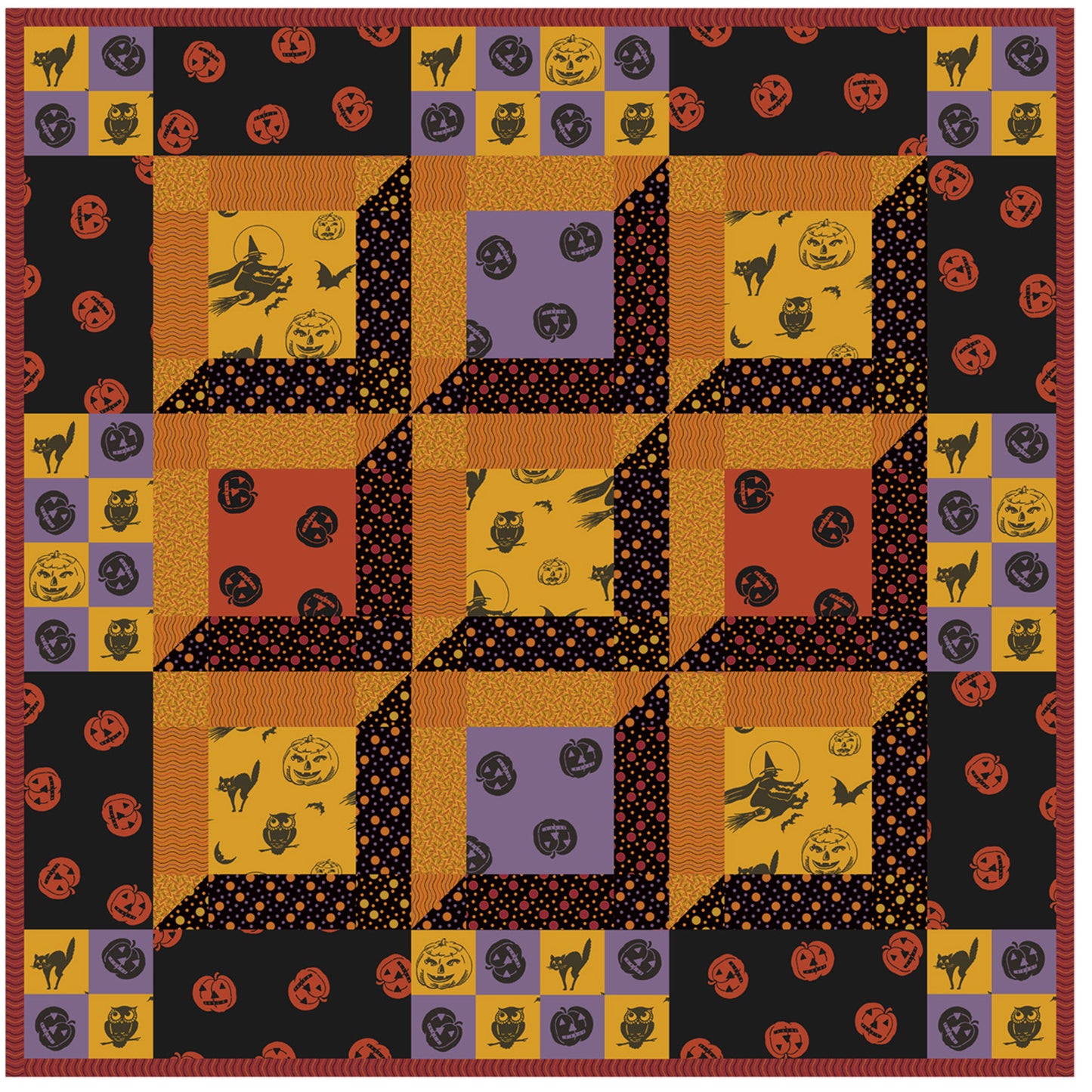 Image of the All Hallow's Eve quilt.