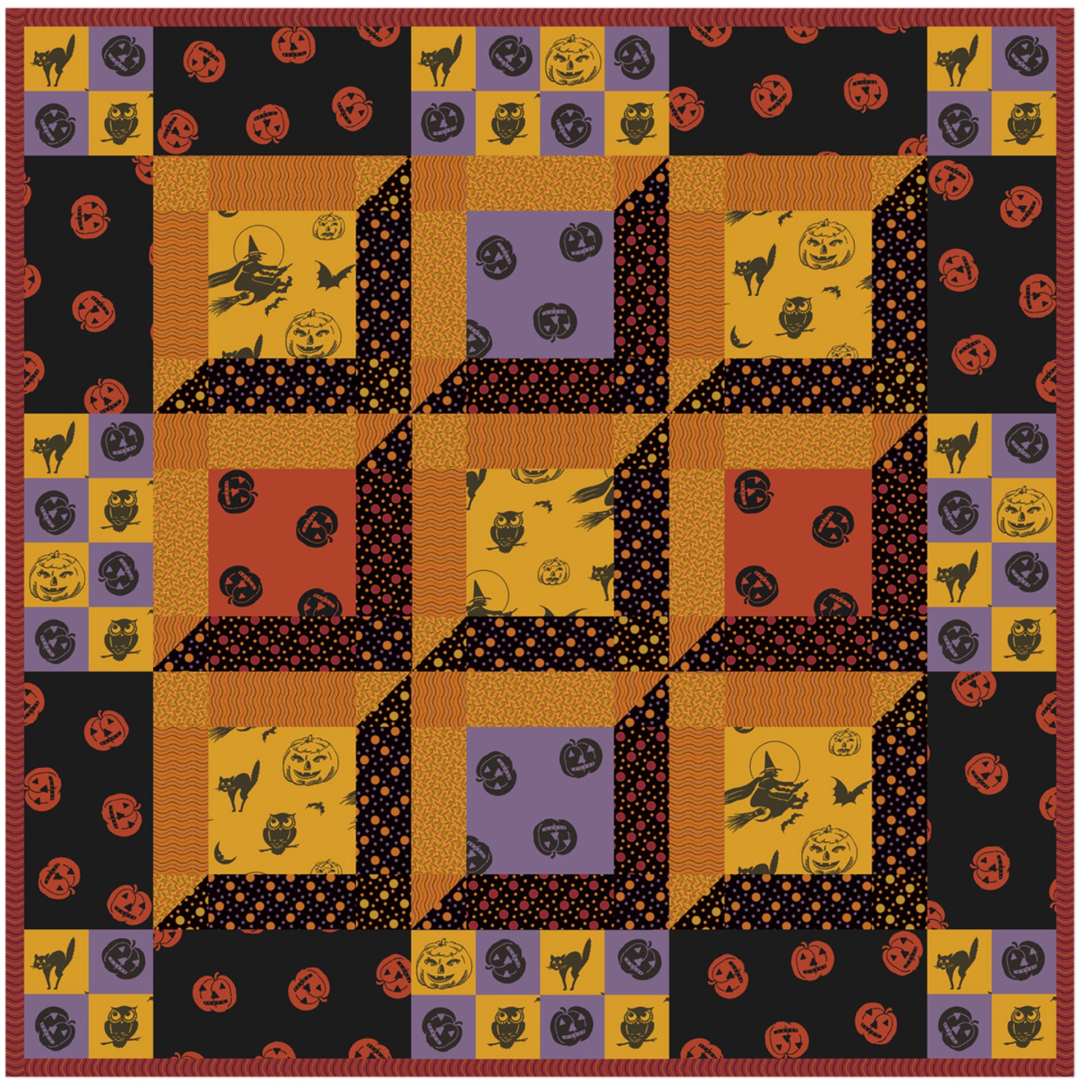 Image of the All Hallow's Eve quilt.