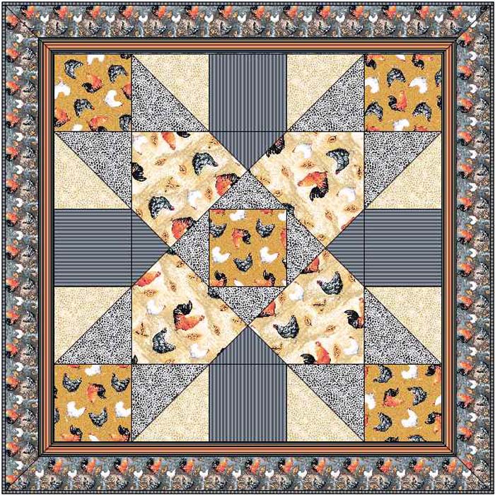 Heidi's Chickens Quilt AV-152e - Downloadable Pattern