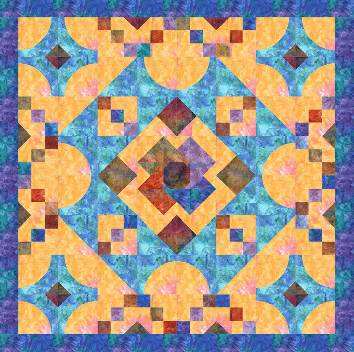 Queen's Courtyard Quilt BS2-266e - Downloadable Pattern