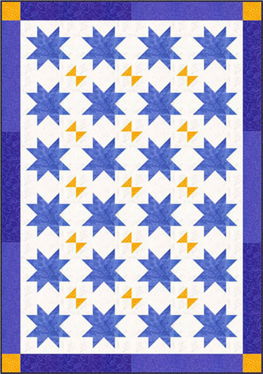 Floating Stars with Butterflies Quilt CJC-46681e - Downloadable Pattern