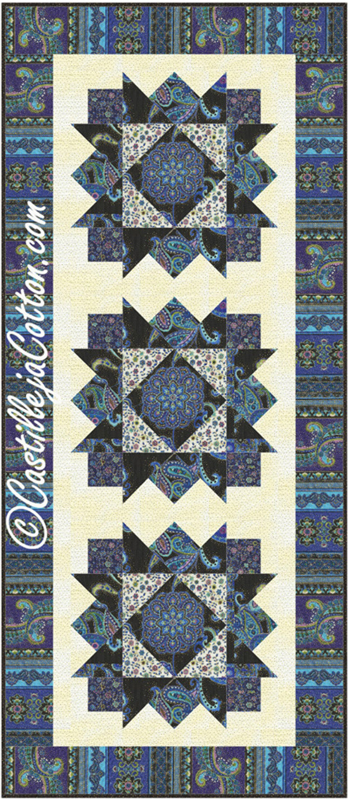 Star Flower Runner Pattern CJC-48972w  - Wholesale Product