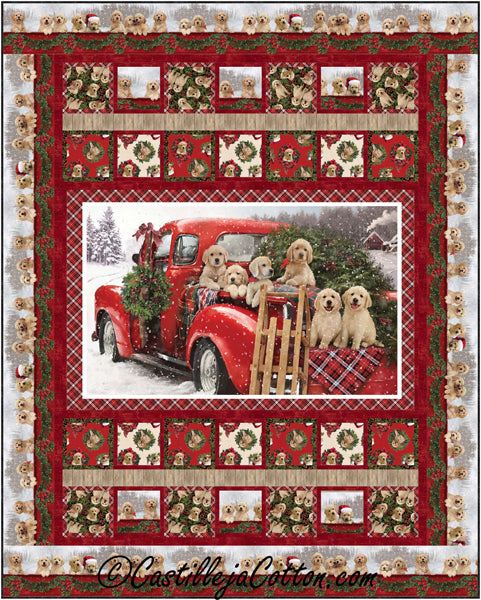 Santa's Puppies Quilt CJC-53841e - Downloadable Pattern