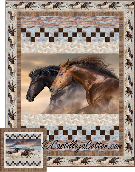 Racing Horses Quilt Pattern CJC-54160w  - Wholesale Product